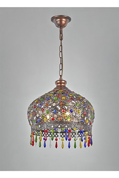 Avonni AV-5103-1E Eskitme Kaplama Klasik Avize E14 Metal Kristal 36 cm