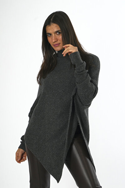 ABBRA Дамски трикотажен пуловер с висока яка