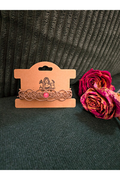 OEM Bratara micromacrame cu cuarț roz