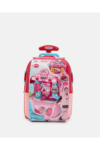 REDTAG مجموعة ألعاب مطبخ نجمة الطبخ باللون الوردي (مع عربة)
