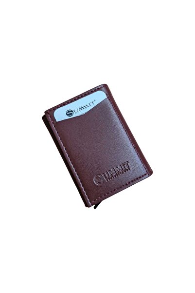 Summit Bordo Nova Deri Alüminyum Mekanizmalı Otomatik Kartlık Ve Kağıt Para B...