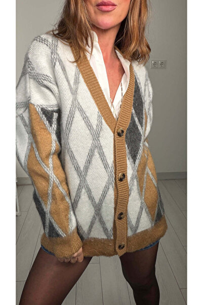 ABBRA Women's Baklava Pattern Cardigan