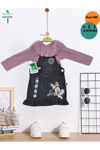 CROCODAYS Girl's Jeans (Jeans) Printed Badili Gilet Set (6/9/12/18) Months