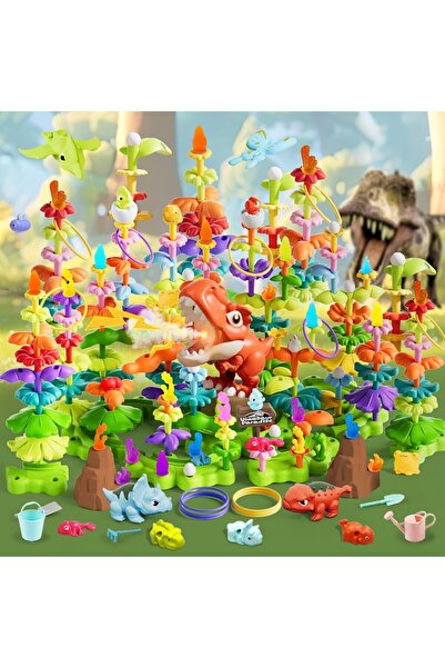 XICEN مجموعة بناء حديقة زهور الديناصورات