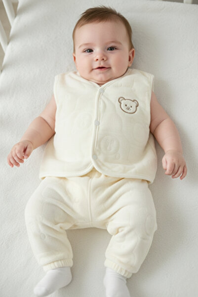 lilico Baby Cotton Embroidered Colorful Quilted Y Vest Set Double Set