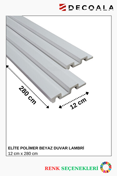 DECOALA ELİTE Polimer Duvar Lambiri - 12X280 cm Lüks Dekoratif Panel (6 Adet)
