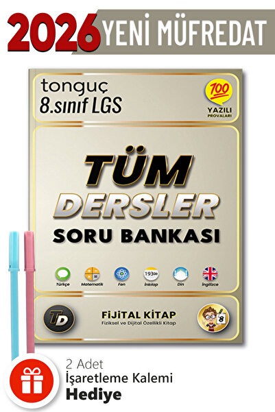Tonguç Yayınları 8. Sınıf Tüm Dersler Soru Bankası + Hediyeli