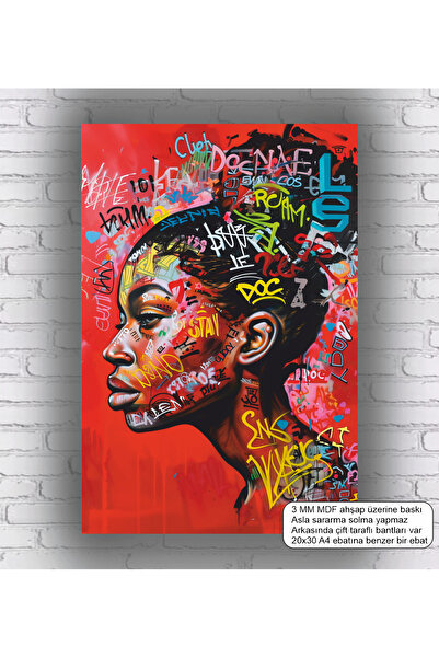 Hayat Poster Pop Art African Woman Retro Wood Poster Mdf Painting