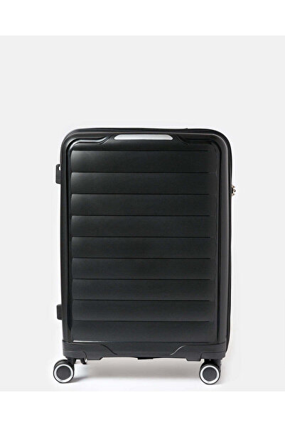 REDTAG حقيبة سفر سوداء بعجلات (20 بوصة)