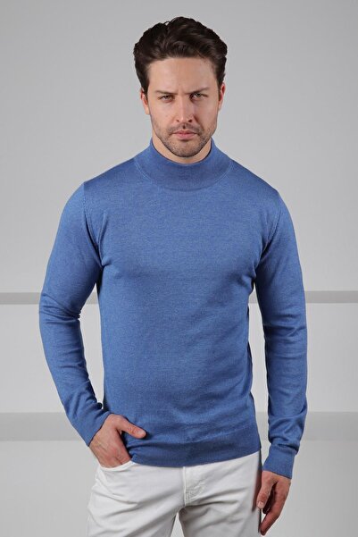 Ferraro Pulover din bumbac pentru bărbați, cu jumătate de gât, aviator