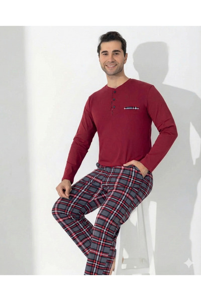 BOYRAZ 0406 Men's Long Sleeve Pajama Set