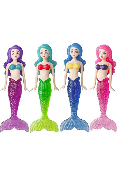 Generic أربع قطع من ألعاب غوص حورية البحر ذات ذيول لامعة لحمام السباحة