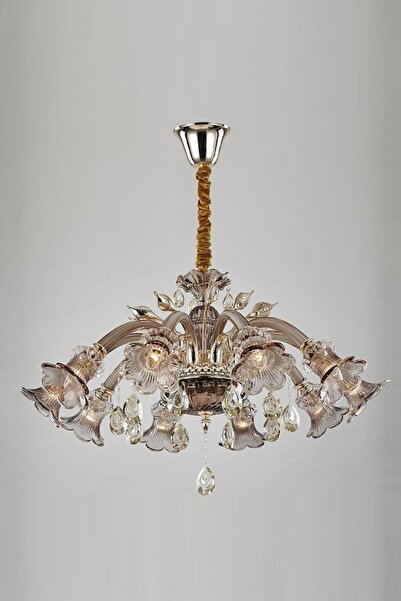 Avonni AV-5112-10MD Mürdüm Boya Klasik Avize E14 Metal Cam 95 cm