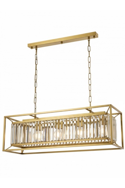 Avonni AV-1667-4Y-EB Eskitme Boya Modern Avize E27 Metal Kristal 80x22 cm