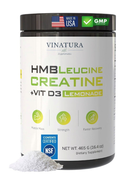 VINATURA HMB Creatine Leucine 465gr - 5g Creatine Monohydrate, 3g HMB, 3g L-L...