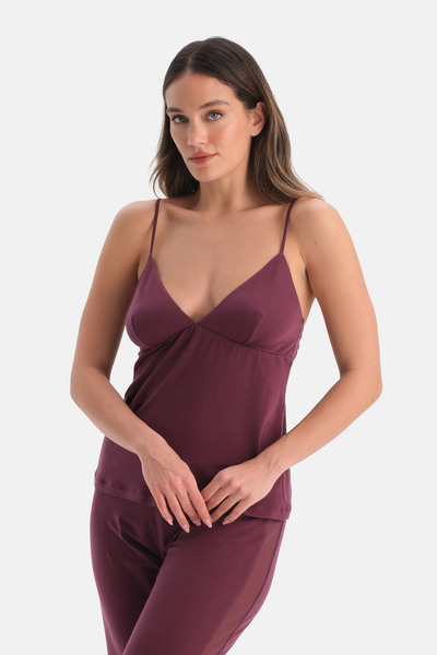 Dagi Burgundy Lace Detailed Bra