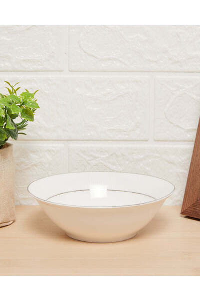 REDTAG White Embossed Bowl With Gold Rim