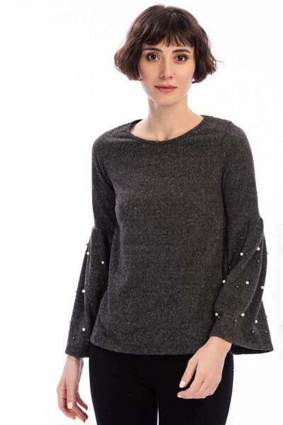 Cool & Sexy Yumoş Wide-Sleeved Blouse with Pearls