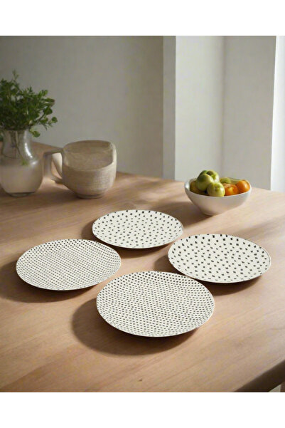 REDTAG Grey Bamboo Dinner Plate Set (4 Piece)