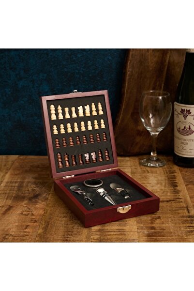 Cook Concept Gift Set 4 Pieces for Wine, Wooden Box and Chess Board