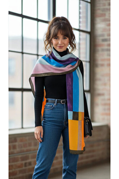 SHAMIA Geometric Patterned Shawl