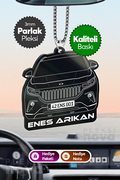 Pleksinova Kişiye Özel TOGG T10X Araba Süsü Pleksi Dikiz Aynası Süsü - Çift T...