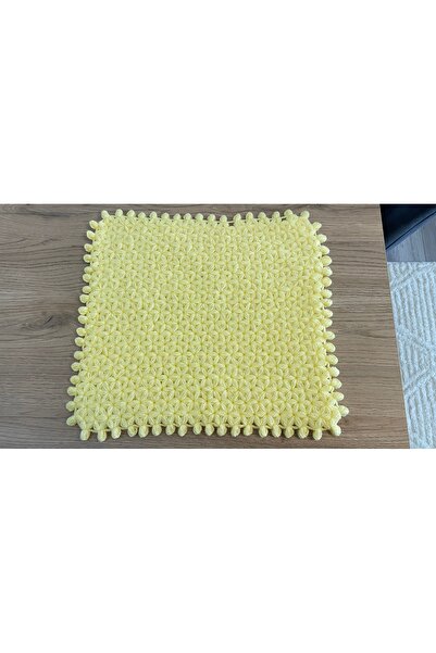 DH NATURAL Yellow hand knitted fiber handmade gift dowry item length 28, widt...