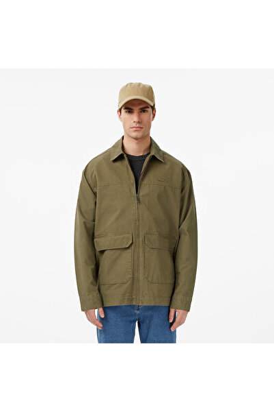 Lacoste Erkek Relaxed Fit Fermuarlı Haki Ceket
