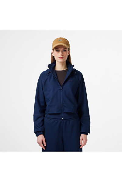 Lacoste Kadın Regular Fit Kapüşonlu Lacivert Dış Gömlek