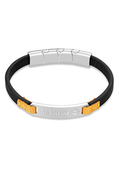 Timberland سوار كويتشي من الجلد الأسود للرجال