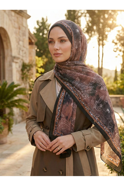 SilkTouch شال موسلين بنمط الزهور