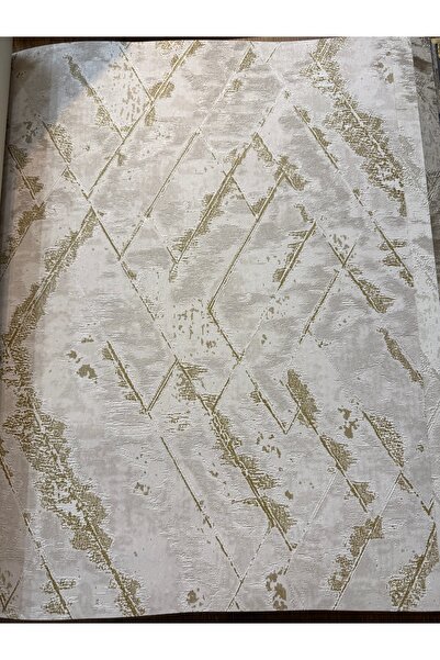 MOTTO DUVAR KAĞIDI 106 cm 15,45 m 1 RULO ( 4217-3) GOLD DESENLİ ÇİZGİLİ