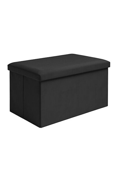 Ruhhy Storage Ottoman, 54 Liters, Black Velvet