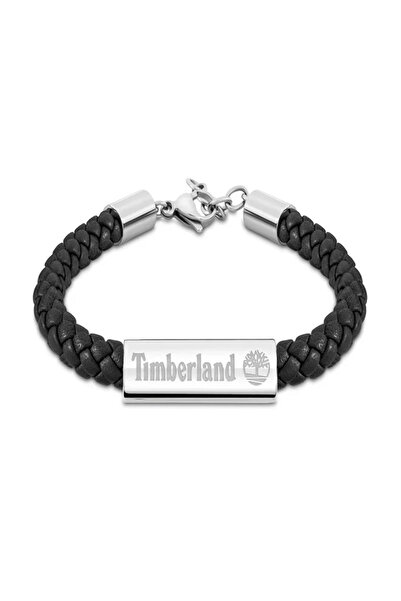Timberland Baxter Lake Black Leather Bracelet For Men