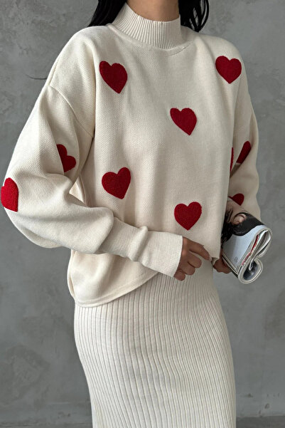 DTBUTİK Heart Sweater Dress Set