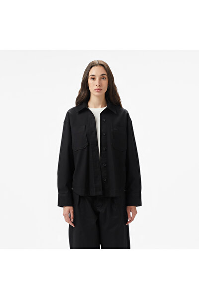 Lacoste Kadın Relaxed Fit Siyah Dış Gömlek