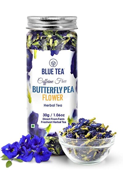 BLUE TEA Butterfly Pea Flower Herbal Tea, Antioxidant, Caffeine-Free, 30g (60...