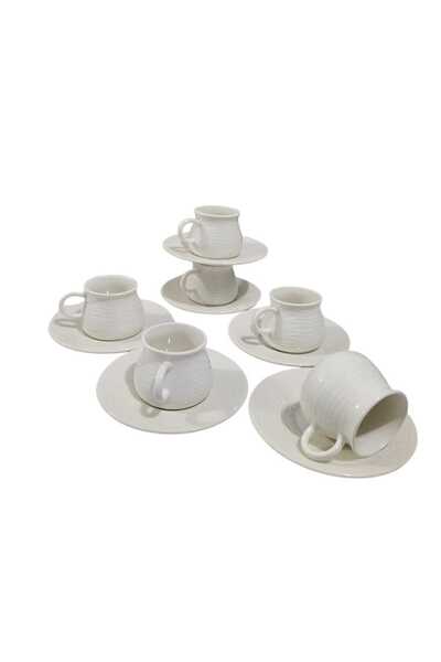 CENGİZ ÇEYİZ Sima Porselen 6 Kişilik Kahve Fincan Takımı R6-SU
