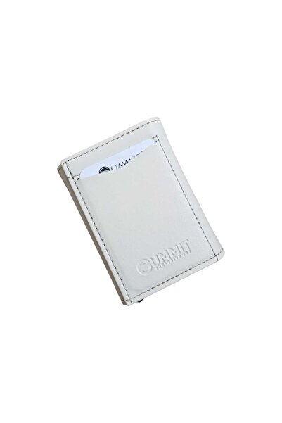 Summit Açık Gri Nova Deri Alüminyum Mekanizmalı Otomatik Kartlık Ve Kağıt Par...