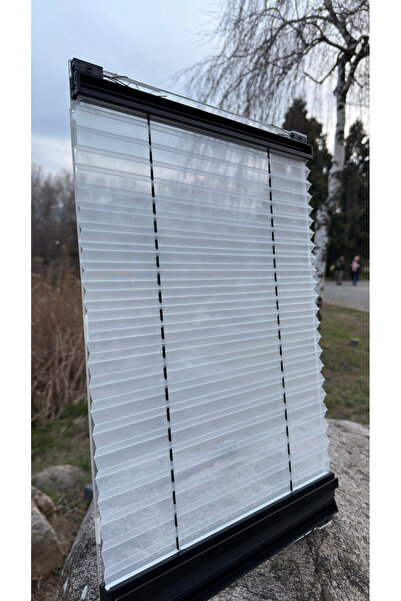 PerdoRa Home Beyaz Tül Siyah Kasa Gündüz Kullanım Tül Perde (EV, OFİS, SALON,...