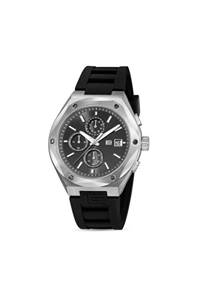 Guy Laroche Renaud Black Dial Black Silicone Strap Chronograph Watch for Men ...