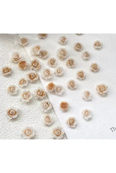 Pink Nails Σετ λουλουδιών 3D Τριαντάφυλλα καφέ