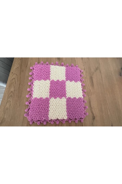 DH NATURAL Cream-Pink Hand-Knitted Fiber Gift Decorative En26 Size 28 cm