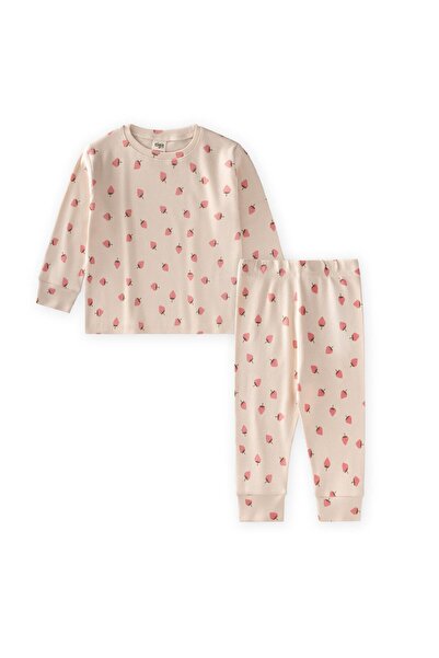 Cigit طقم بيجامة منقوشة قماش مجدّل لعمر 1-6 إكرو