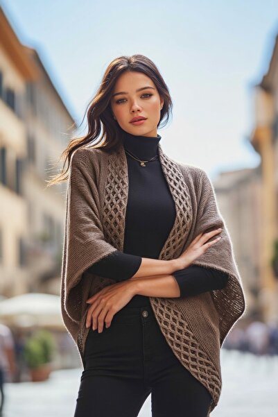 LAGRANZE Poncho tricotat Elegance