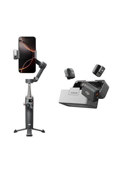 DJI Osmo Mobile 8 + Mic Mini ( 2tx + 1rx ) - Profesyonel Mobil Çekim ve Ses Kiti