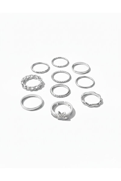 Ervalina مجموعة من 10 خواتم على شكل فراشة وخواتم مفصلية