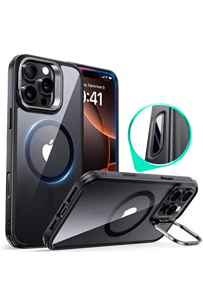 ESR Husa iPhone 16 Pro Max Classic Hybrid HaloLock Kickstand, negrutransparenta