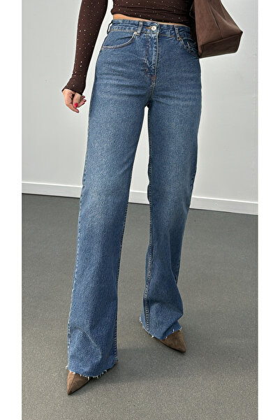 Narferita Roma Yıkamalı Wide Leg Jeans