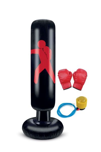 Triathlon T-244 Dikey Şişme Boks Torbası / 160 x 55 cm / 360° Dengeli Geri Ya...